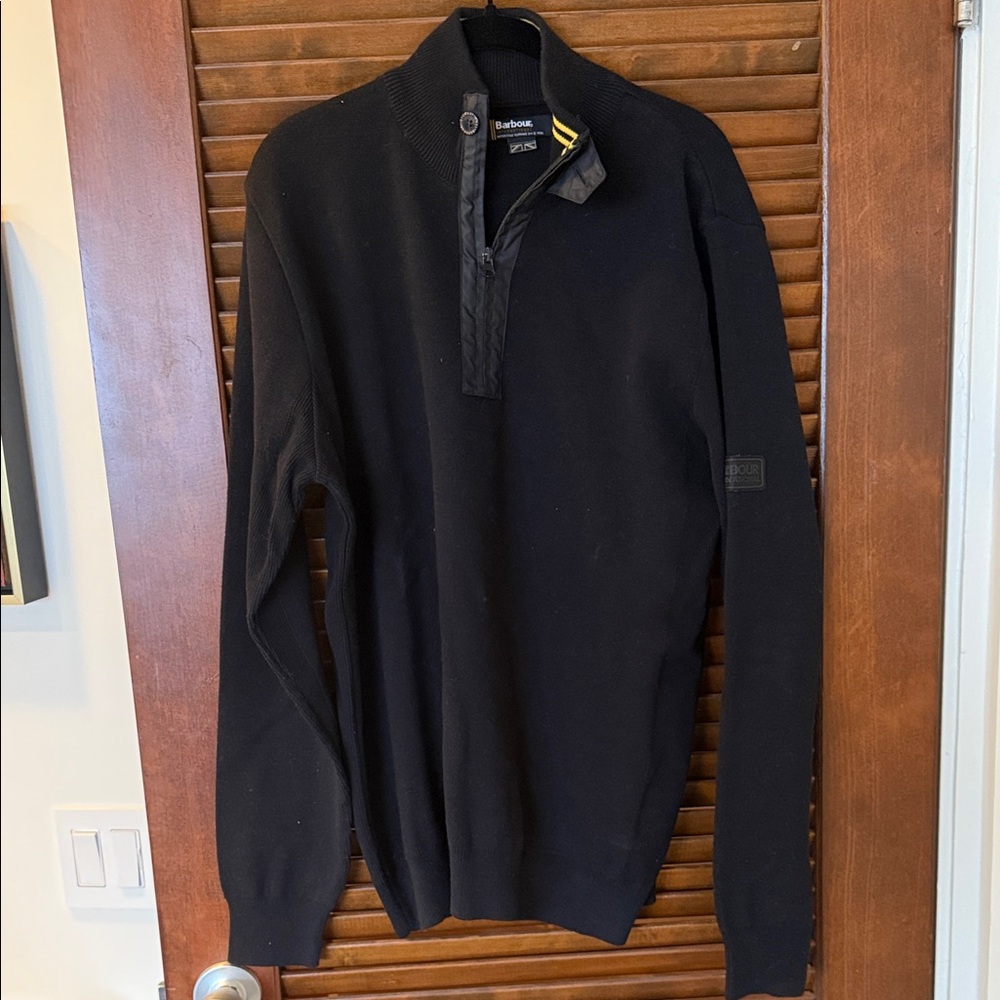 Barbour Men's Black Zip Up Sweater